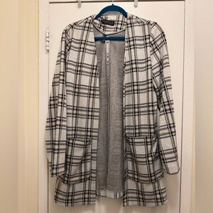 Bagatelle Black and White Checkered Blazer Sweater